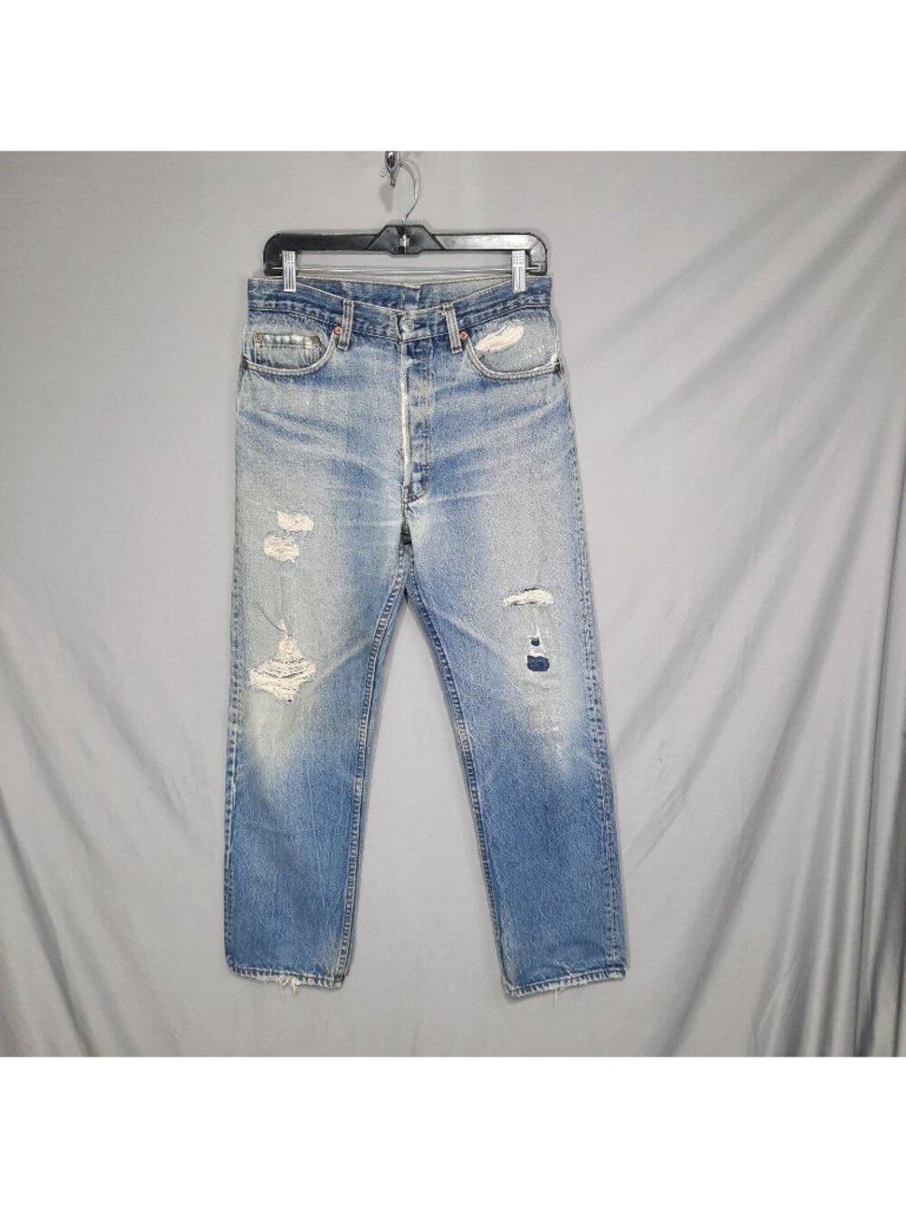 Vintage Levis Jeans Mens 34x30 (Fits 30x30) 501 Distressed Faded USA 80s 1985